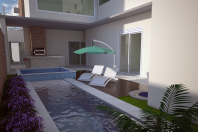 projeto 240m2 planta sobrado 04 suites home piscina terreno 10×25 condominio