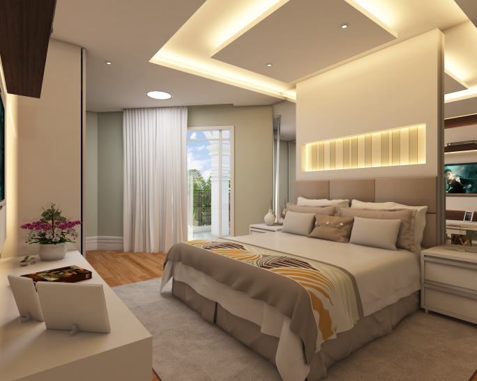 projeto decoração design interior ambiente quarto solteiro cama casal descontraído moderno elegante bom gosto alto padrão arquiteto limeira