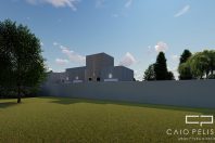 Planta Casa Terrea Terreno Aclive 12×30 Condominio Fundo Alto com Desnivel 3 suites Fachada Moderna