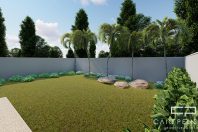 Planta Casa Terrea Terreno Aclive 12×30 Condominio Fundo Alto com Desnivel 3 suites Fachada Moderna