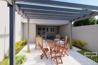 Planta Casa Terrea Terreno Aclive 12×30 Condominio Fundo Alto com Desnivel 3 suites Fachada Moderna